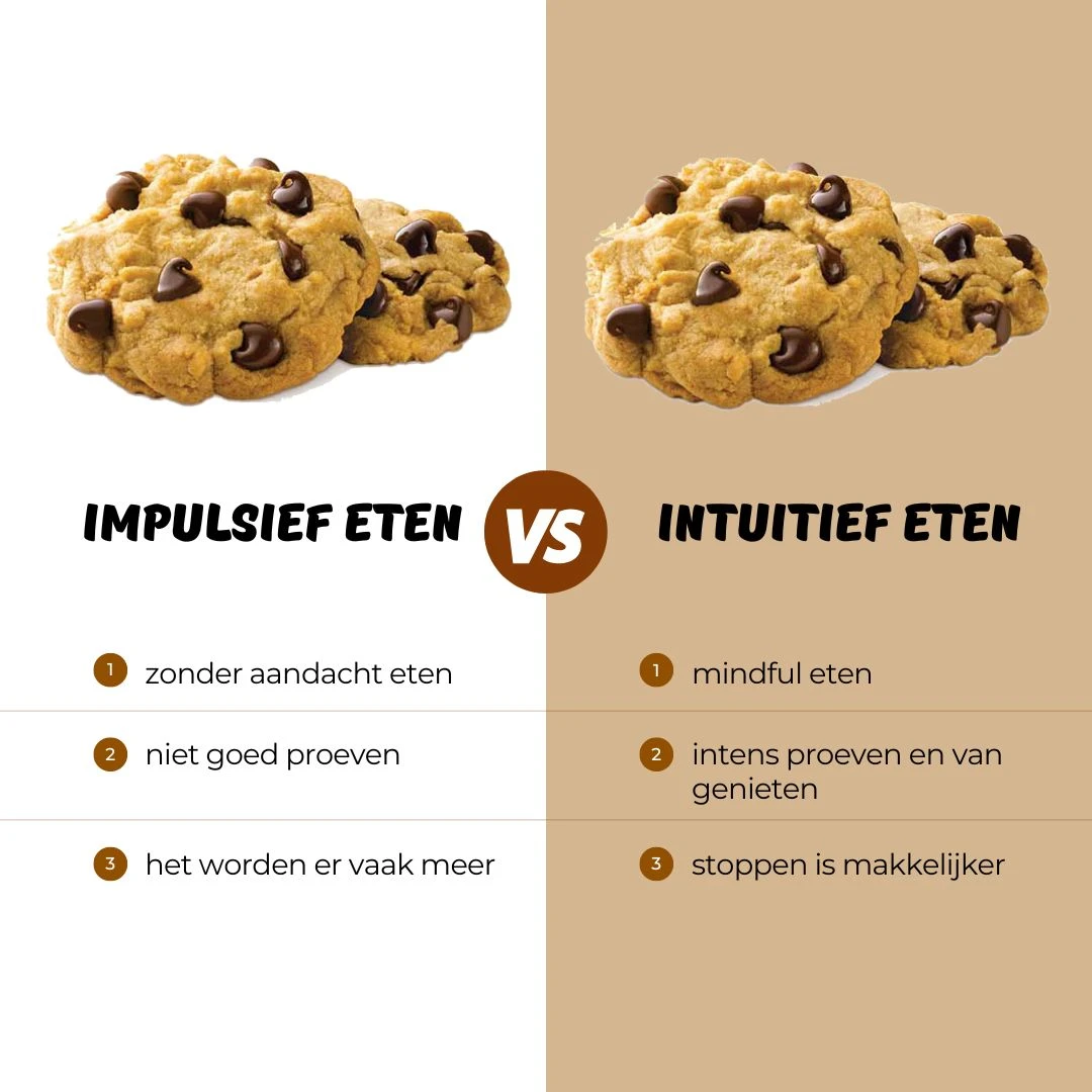 Verschil tussen impulsief eten en intuïtief eten