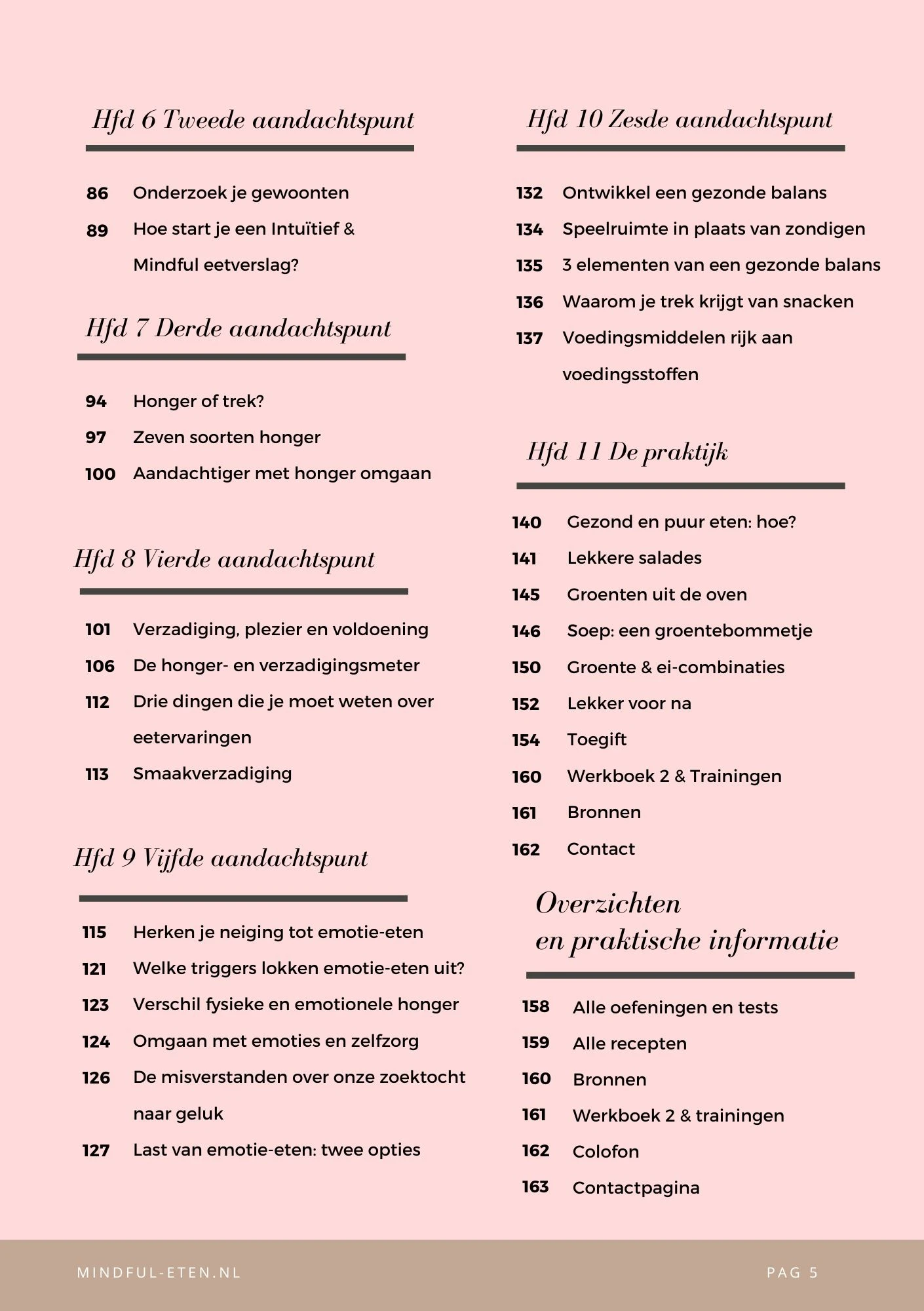 Werkboek 1 - Inhoudsopgave pagina 2